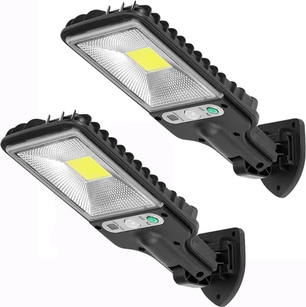 2 udendørs LED solcellelamper, havelys, husbelysning, væglamper, gadelamper