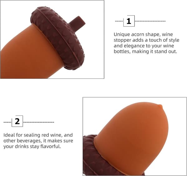 4-pack brun 2,9x2,9x4,1 cm silikon mini vinflaskpropp