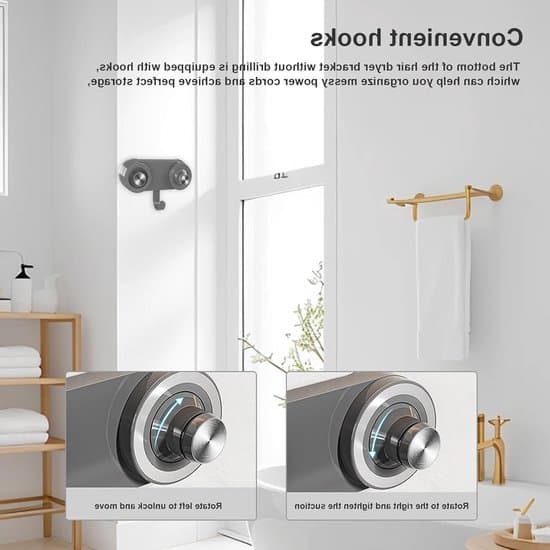 Magnetisk Hårtorkshållare för Väggmontering utan Borrning