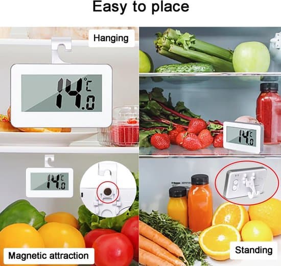 Mini digital kylskåpstermometer - Vattentät - Vit