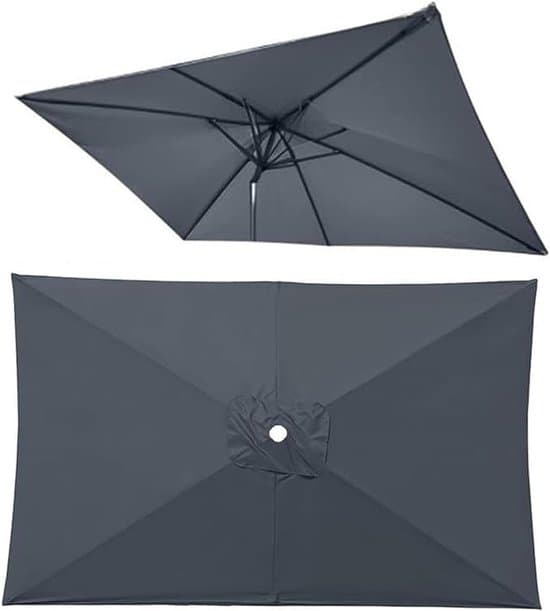3x2 meter terrasseparasol udskiftningsdug, 6 ribber, UV-beskyttelse