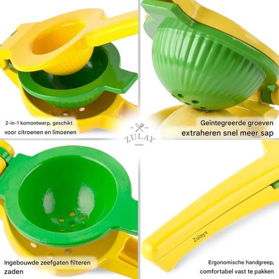 Manuel Citruspresser - 2-i-1 - ABS Materiale - Guld/Grøn