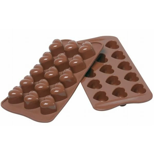 15-hulrum hjerteformet silikone chokolade cookie slikform, kagebageform, silikone