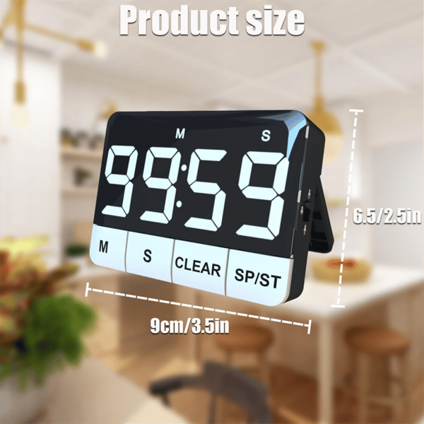 Køkkentimer, 120dB høj digital nedtællingstimer med LED-display