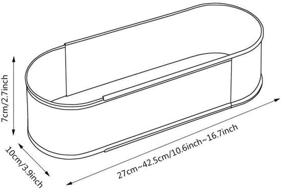 Justerbar oval bageform i rustfrit stål til marengs og kager (27 til 42,5 cm)