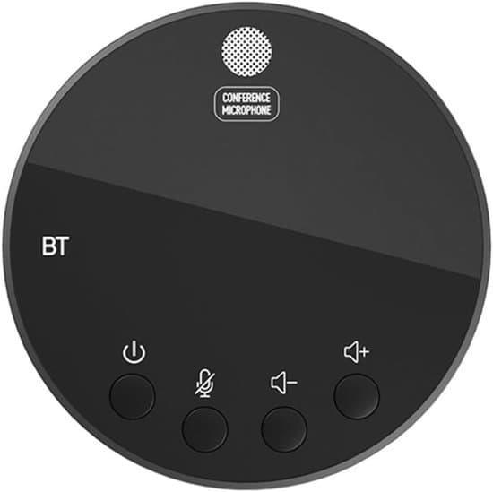 Konferencehøjttaler - Bordmikrofon - Onlinemøder - 360-graders optagelse - 20 x 17 x 3 cm - Sort