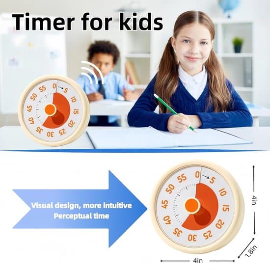 Køkkentimer - Timer - Timer - Børnevenlig visuel timer - Klasseværelse 60-minutters nedtællingstimer