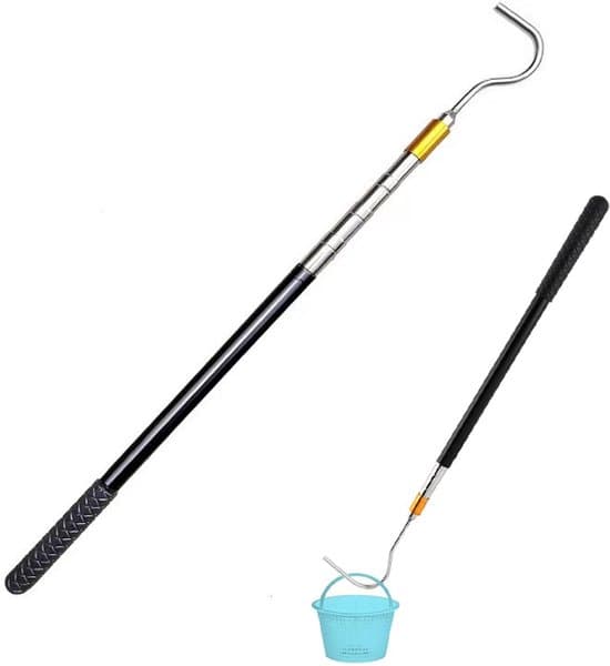Justerbar 42-148 cm teleskopstang - Med kroge til pooltilbehør