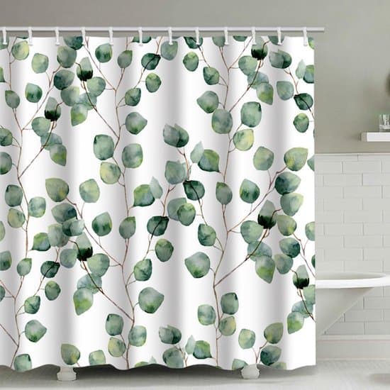 180x180cm Grön Blad Polyester Vattentät Badrumsduschdraperi