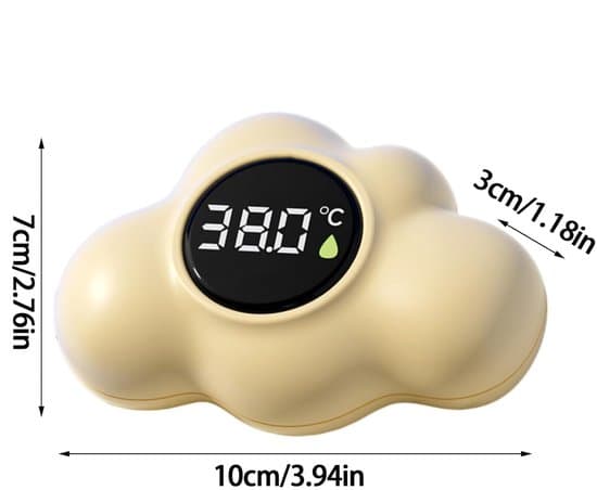 Vattentermometer för badkar, LED-display, vattentät, molndesign, hemmaspa-vård.