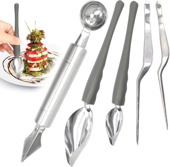 Köks-pincettset - Precisionsmatlagning - 5-delars set - Rostfritt stål