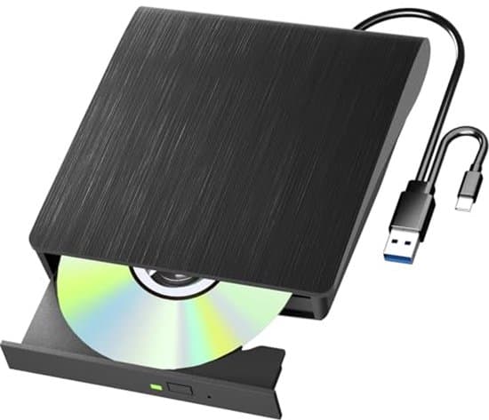 External Player, Equipped with USB 3.0 and Type-C Ports - Portable DVD/BD/CD Player for Laptops and Computers.