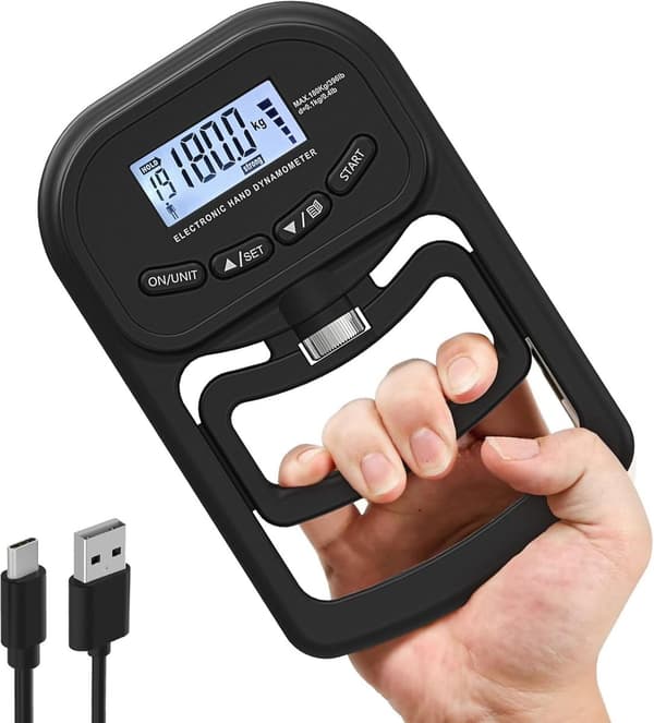 Digital hånddynamometer - Hånddynamometer - Håndstyrketræner - Hånddynamometer - Maksimal vægtkapacitet 180 kg