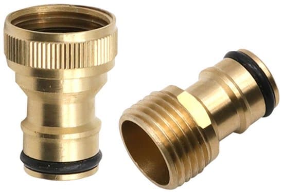 Messing Vandhane Slangeadapter 2-delt Sæt 22mm/24mm