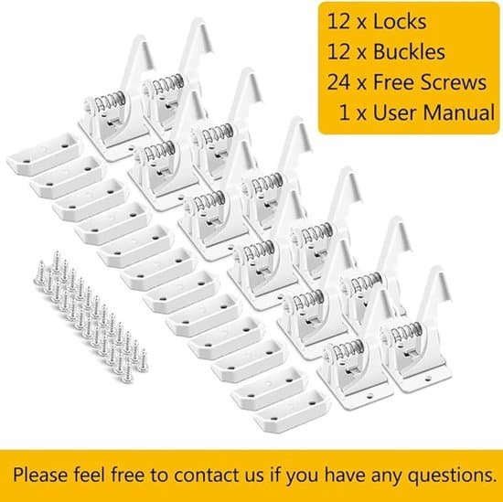 12-pack Baby-/Kökskåp & Lådsäkerhetslås