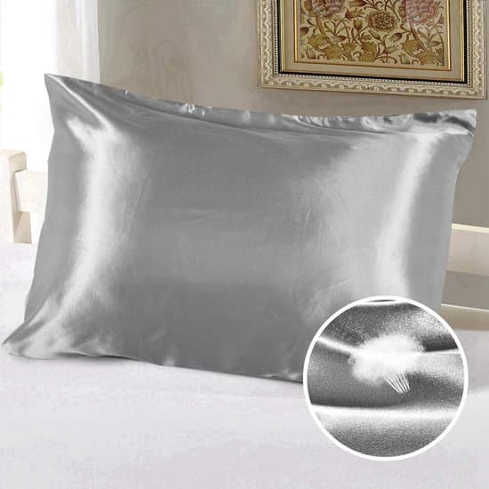 2 kpl 51x76cm silkkiset satiinityynyliinat - hopeanharmaa