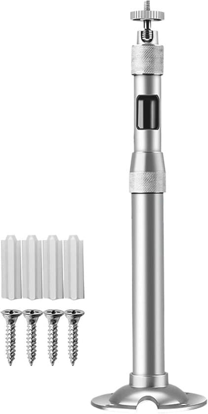 Säkerhetskamerafäste - Kameramonteringsbas - Hemsäkerhet - Justerbar höjd och vinkel - 20-40 cm - Silver