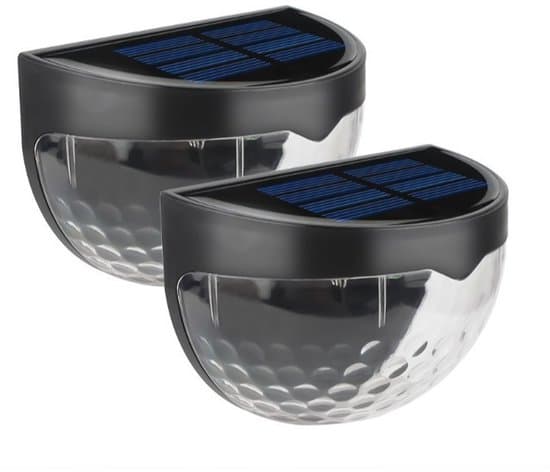 2-pack solcellsdriven staketstolpe väggmonterad dekorativ trädgårdsbelysning