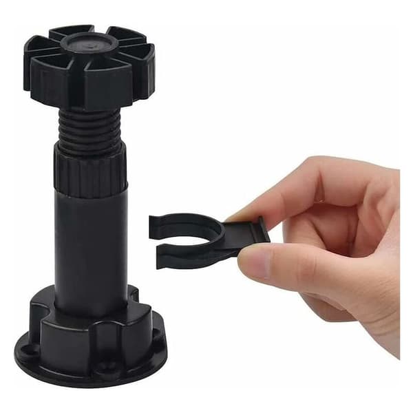24 plastskabsben, møbelben, justerbare møbelben (80mm-100mm), sorte plastmøbelben.