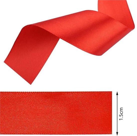 2-pack 22 meter röda och gröna 1,5 cm presentband i tyg