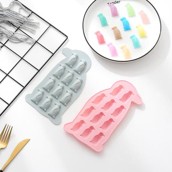 Pieces Penguin Silicone Ice Cube Tray - 11 Compartments Cute Ice Maker for Drinks & Pastries