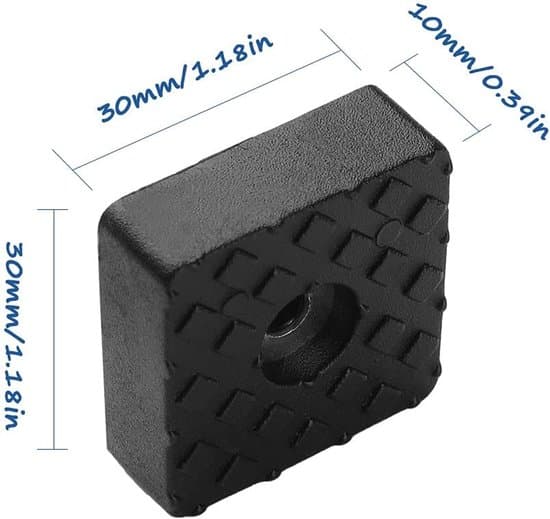 20-pak 30x30 mm sorte gummimøbelfødder med skruer