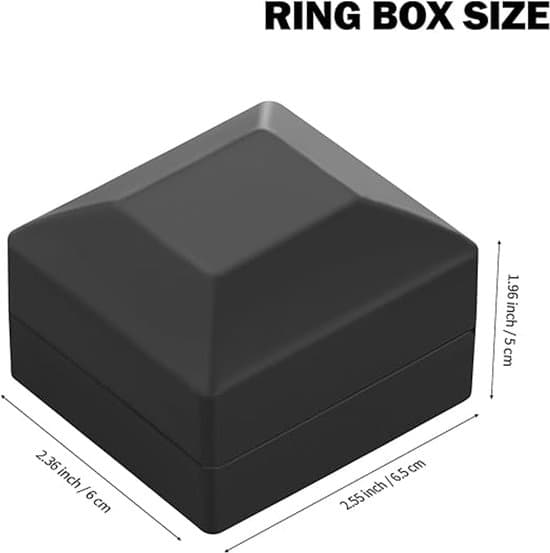 2-delt LED-belyst romantisk ring-/smykkeskrin - Sort