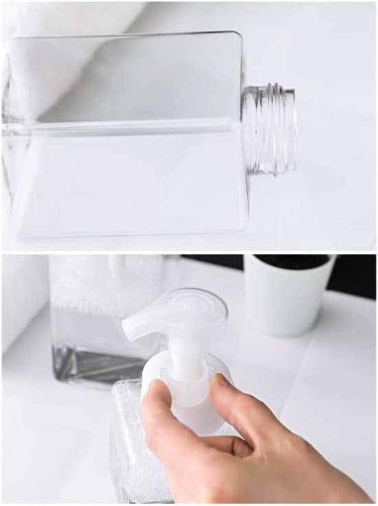 250 ml grön PET påfyllningsbar pumpflaska tvål- och schampodispenser set