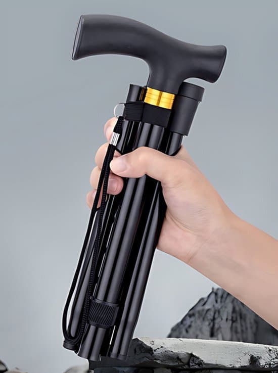 Justerbare og foldbare ergonomiske vandrestave til ældre, bærbare