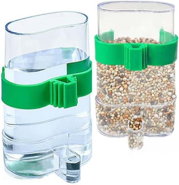 To-pak multifunktionelle automatiske fugleburfoderautomater - 220 ml
