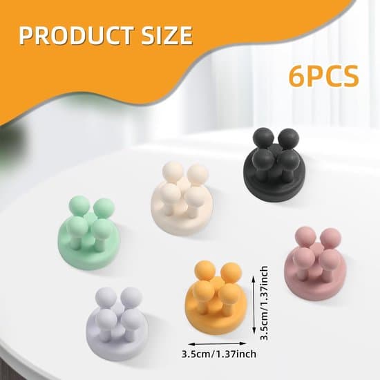 Väggmonterade tandborsthållare, 6-pack silikon sugkoppsdesign