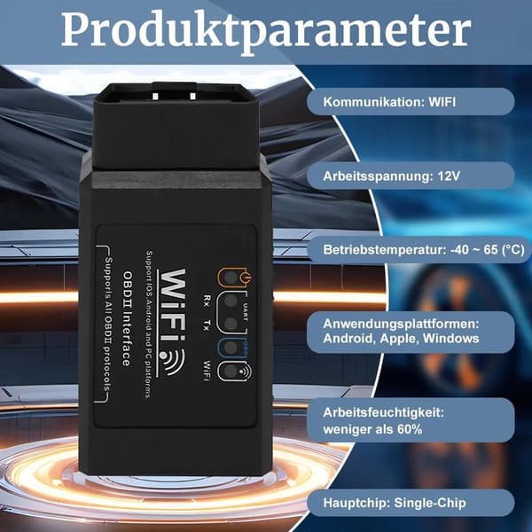 WiFi ELM327 V1.5 Bil Fejlkodelæser-OBDII Scanner til iOS Android Windows Realtidsdata