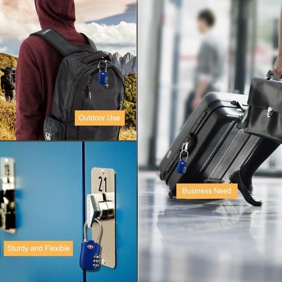 [2-pack] TSA Bagagelås – 3-siffrigt säkerhetslås – Kombinationslås – Kodlås för resväskor, bagage, väskor, etc. – Blå