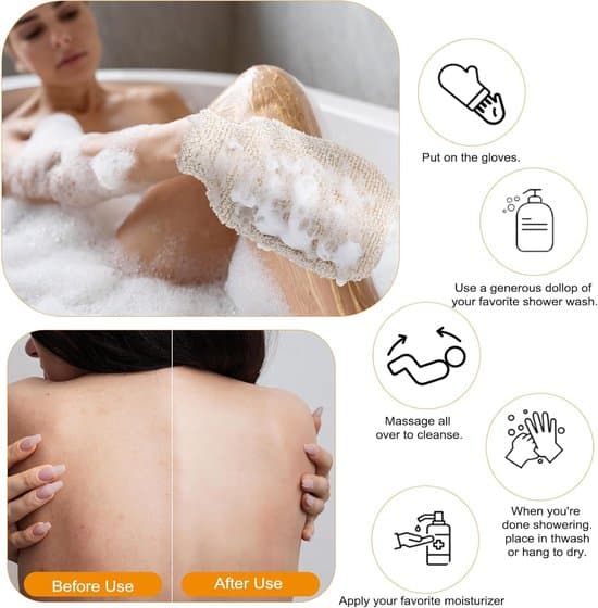 Kroppspeelinghandskar - 2 delar - Exfolierande skrubbhandskar