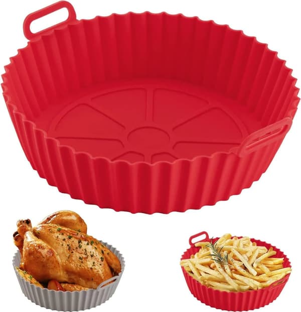 Silikonbakform - airfryer bakplåt silikonmatta - röd