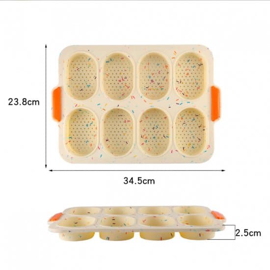 Farverig Polka Dot Silikone 8-Rille Muffinsform Bageform