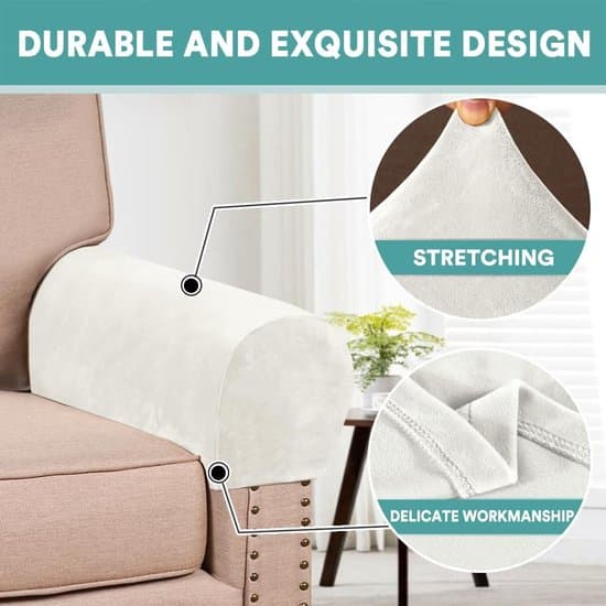 2-pack silvergrå elastiska soffarmstöd och fåtöljskydd
