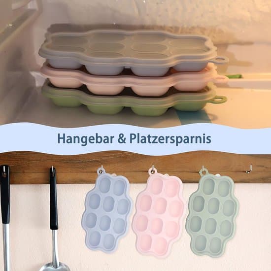 Matförvaringsbehållare för bebisar - Silikonisbitsform - 3-pack