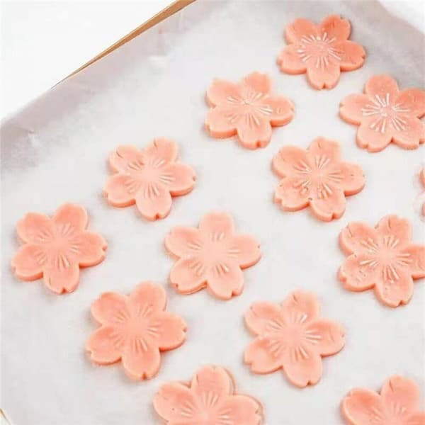 DIY søde blomsterkageforme, kirsebærblomst slikforme, håndlavede trykte wienerbrødsforme, håndlavede kageforme