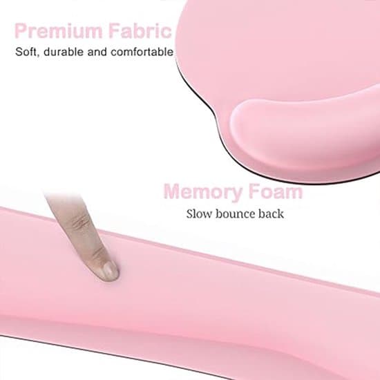 3-pack uppgraderade breddade handledsstöd för tangentbord, gel, rosa