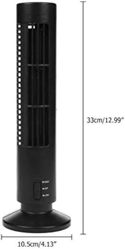 Bærbar luftkøler - Mini køletårnventilator - Stille drift - Sort - Personlig køling - USB skrivebordsluftkøler - Velegnet ...