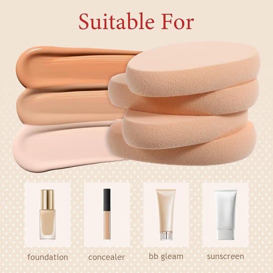 10-pak 9 cm runde flade makeupfoundation- og rensesvampe, forklæde