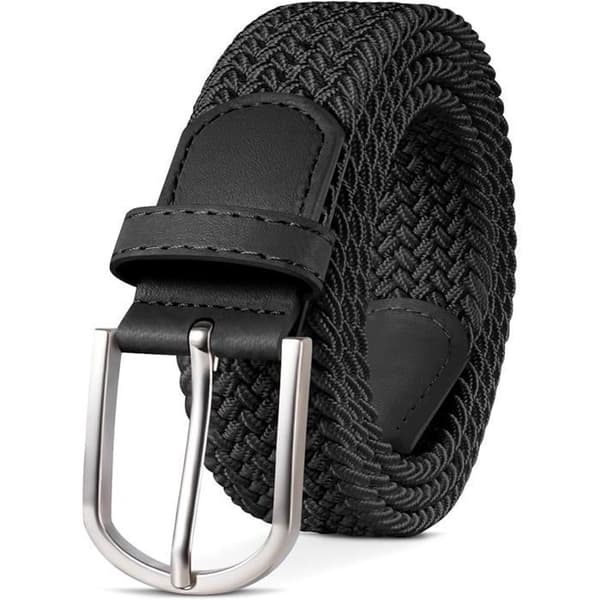 Unisex elastisk flettet bælte - sort