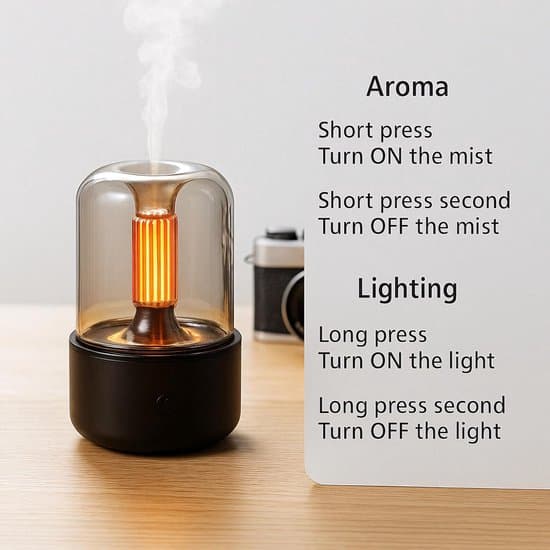 Aromadiffuser med stearinlyslampe – 120 ml æterisk oliediffuser