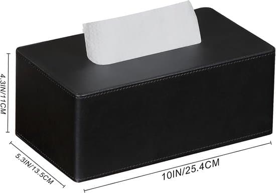 Låg til tissueboks, holder til rektangulær PU-læder tissue dispenser, til dekoration, badeværelse, kommode (sort)