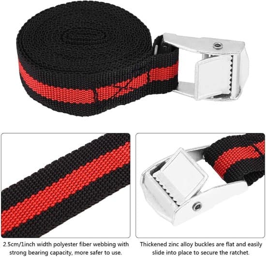 Buntband - 2,5 m spännefästa transportcykelbindningsband - 2-pack