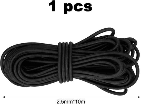 10m Multifunktionel Elastisk Gummisnor (5m x 2, 2,5mm Diameter) til Camping og Havearbejde - Sort