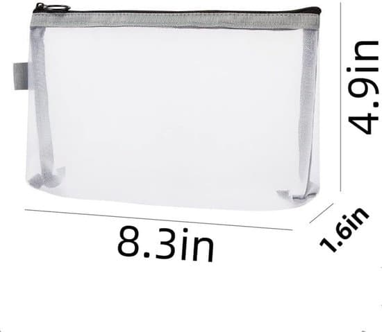 2-pack bärbara necessärer och kosmetikväskor i nylonmesh med dragkedja