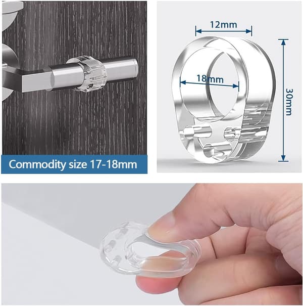 10-pack transparenta dörrstoppsringar i silikon