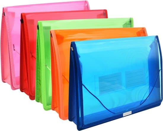 5-pack A4 expanderbara transparenta dokumentmappar med lock och snörning, vattentäta
